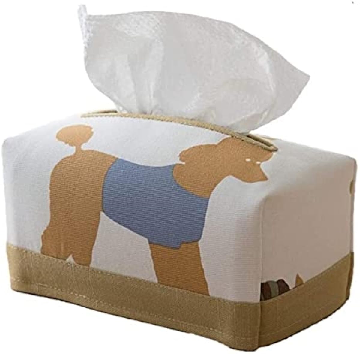 オンライン店舗 家庭用ペーパータオルラック ティッシュボックスカバー小フレッシュティッシュボックスホルダーコットンリネン布アート車 漫画動物家庭リビングルームポンプ紙収納ボックスティッシュボックスホルダー ティッシュボックス ティッシュケース ホルダー