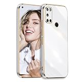 POUHYE Cover per Samsung Galaxy A21S Custodia Originale, Sottile Morbido Silicone Cover con Protezione Fotocamera, TPU Antiurto Protezione Case per Samsung Galaxy A21S Bianco