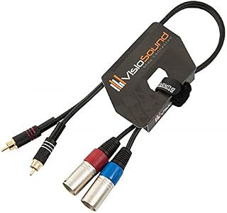 2 x Male XLR to 2 x RCA Gold Phono Plug Twin Lead/Audio Signal Patch Cable 3m