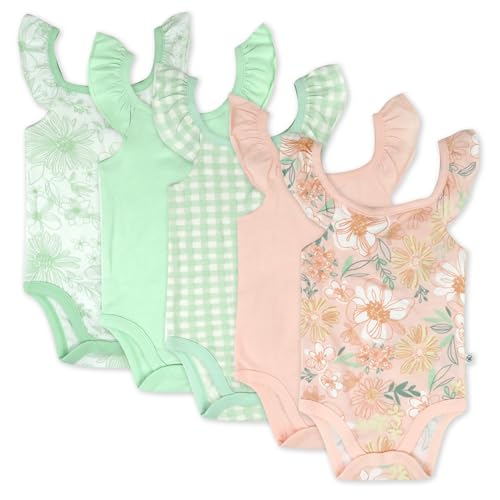 Image of HonestBaby Multipack Sleeveless and Cami Bodysuits One-Piece 100% Organic Cotton for Infant Baby Boys, Girls, Unisex