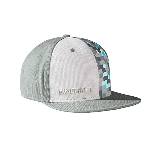 JINX Minecraft Diamond Crafting Snapback Baseball Hat (Gray, One Size)