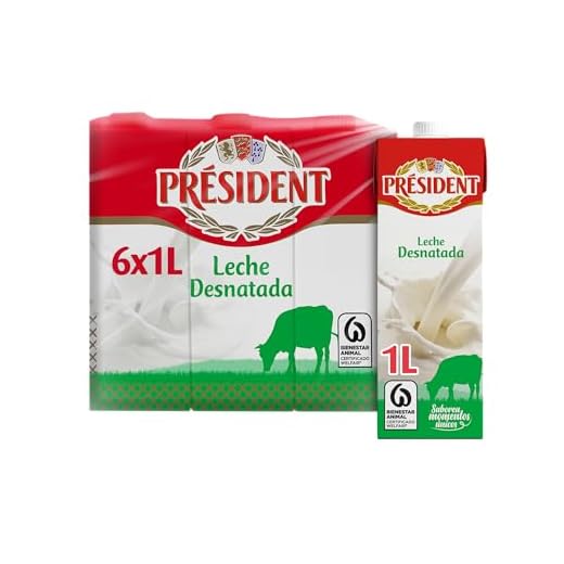 PRESIDENT Leche UHT Desnatada Pack 6 x 1L