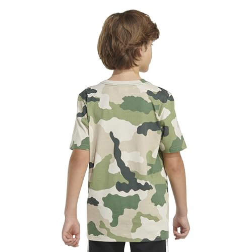 adidas Camiseta masculina de manga curta com estampa camuflada de algodão, Camuflagem verde França,