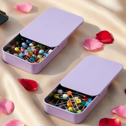 Image of Goodma 24-Pack Slide Top Rectangular Metal Tin Containers, Purple