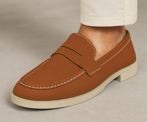 Image of Kraasa Men Premium Driftor 2.0 Block Heel Loafers for Mens, Causals| Lighweight Slip-On's | Soft Cushioned Insole | Super Flexible, Comfortable for Men