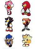 Hedgehog Character Shoe Charms, 6-Piece Set, Decorative Gaming Accessories