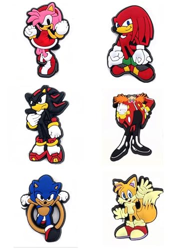 Hedgehog Character Shoe Charms 6-Piece Set Decorative Gaming Accessories
