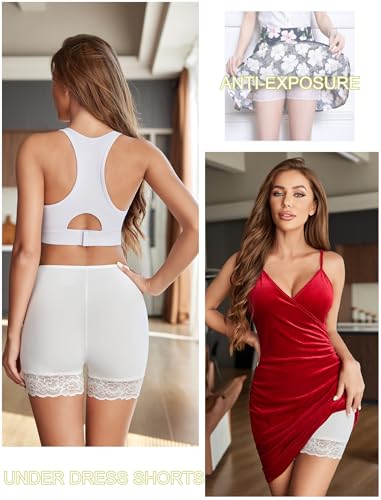 Image of Avidlove Women's Under Shorts for Dresses Seamless Anti Chafe Underwear Smooth Boyshorts Lace Slip Shorts for Women