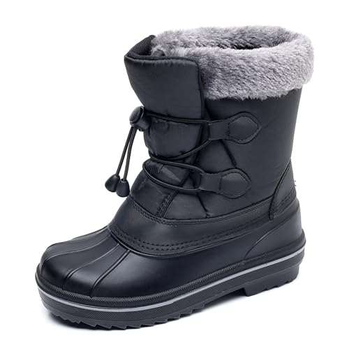 Felabo Kids Snow Boots for Boys and Girls – Insulated Water Resistant Non Slip Easy On Winter Boots (Toddler/Little Kid/Big Kid)
