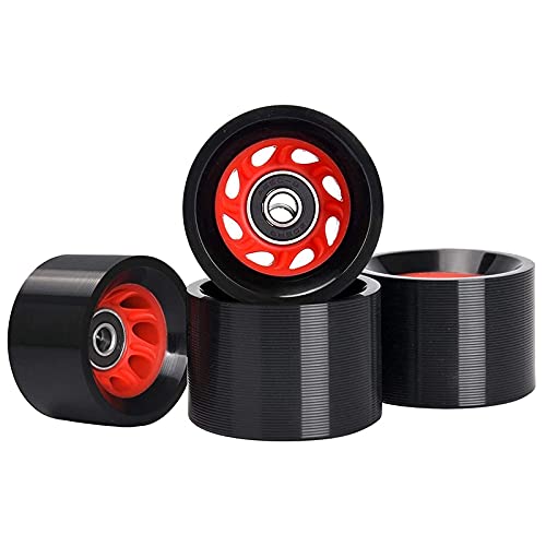 Roues De Patins à Roulettes Lrtzizy 95A – Lot De 8, 58x39 Mm, Roulements ABEC 9, Pour Double Rangée, Intérieur, Noir/rouge