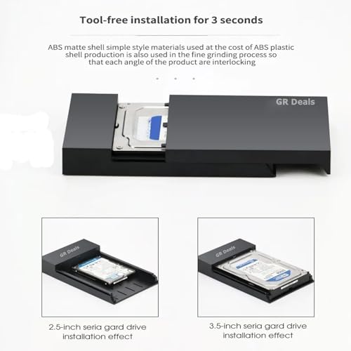 Image of USB 3.0 2 in 1 HDD External Hard Disk USB case | 2 in 1 External Hard Drive Casing for 2.5″ & 3.5″ Sata HDD Dual 2.5 inch and 3.5 inch HDD Enclosure (USB3.0 CASING). (Black)
