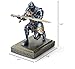 Amoysanli Medieval Armored Warrior Knight Pen Holder Desk Organizers and Accessories Resin Pencil Holder Paperweight as Gift with a Cool Letter Opener for Desk (Blue)