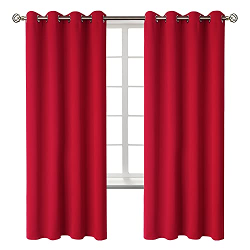 BGment Red Blackout Curtains for Bedroom 72 Inch Long - 2 Panels