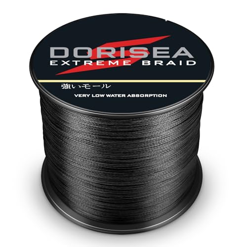 Linha de pesca trançada Dorisea Extreme 100% Pe preta trançada 109 jardas - 2187Yards 6-550Lb fio de