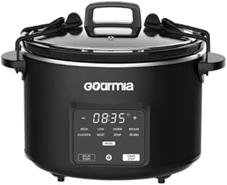 G'ourmias Programmable Slow Cooker 4.5 Qt with Digital Controls and Auto Keep Warm, Black