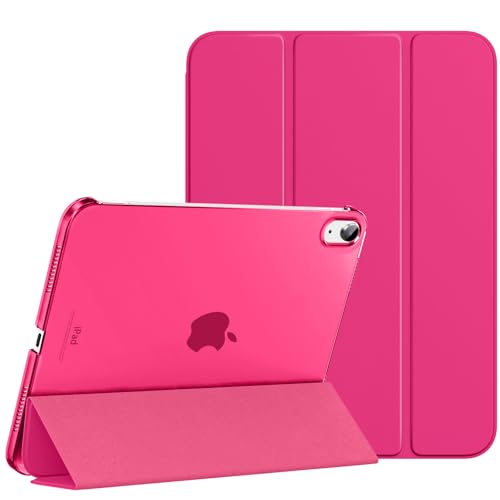 Image of MoKo for iPad (A16) 11th Generation Case 11 Inch 2025, iPad 10th Generation Case 10.9 Inch 2022, Slim Stand Hard PC Translucent Back Shell Smart Cover, Support Touch ID, Auto Wake /Sleep, Bright Pink