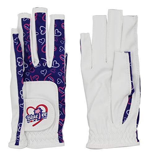 ◆ネイルカット【レディース・両手】 BLUE TEE GOLF California 全天候型・ストレッチ機能 ゴルフグローブ (ネイビー, L)