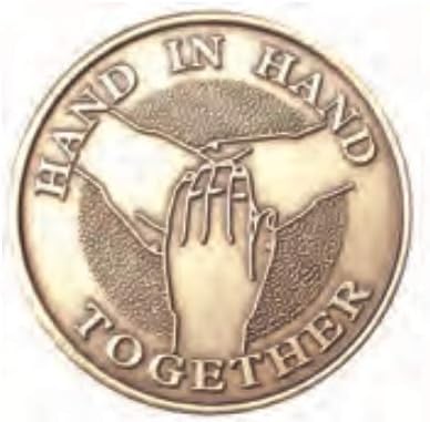 wendells Bulk Roll of 25 - Hand in Hand Together Recovery Medallion Chip