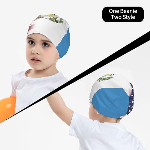 American and Guatemala Flag Children Hip Hop Knitted Hat Kids Elastic Leisure Knit Cap Warm Sleep Beanies Black4