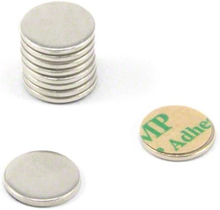 Nickel Plated Mild Steel Disc with 3M Self Adhesive for Arts, Crafts, Model Making, DIY and Hobbies - 10mm dia x 1mm thick - Pack of 10