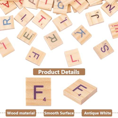 OLYCRAFT 300PCS Azulejos de Letras de Madera Coloridas miniatura 4