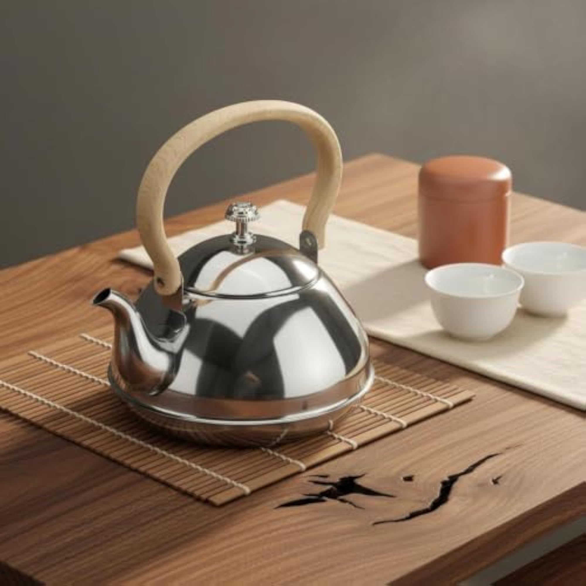 Easy to Clean Stainless Steel Tea Kettle with Mirror Finish