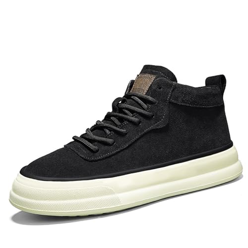 Men's Suede High Top Walking Shoes Chunky Casual Skate Shoes High Top Dress Sneakers