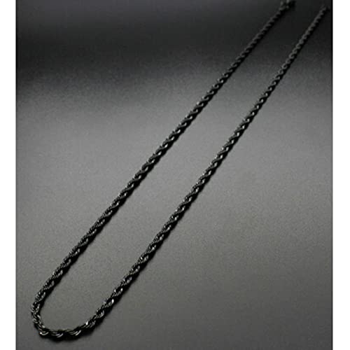 Chaîne de corde noire en acier inoxydable durable pour homme
