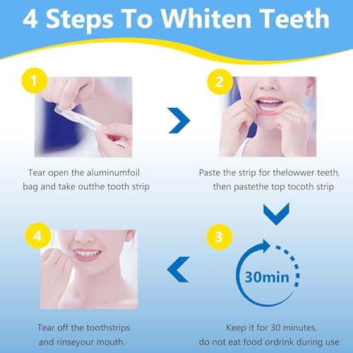 Image of Advanced Teeth Whitening Strips Gentle for Sensitive Teeth, Professional Effect to Remove Stains, Teeth Whitening (28 PCS = 14 Pair)