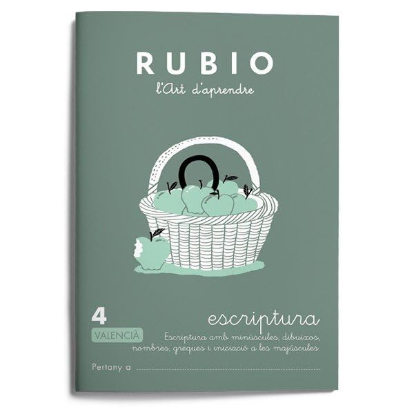 4 Escriptura RUBIO | Valencià | Escriptura amb minúscules, dibuixos, nombres, greques i iniciació a les majúscules