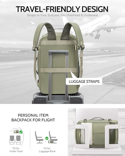 Travel Backpack for Women, 40L Carry On Backpacks Flight Approved, 18x14x8 Inches Personal Item Travel Bag, Large Backpack for Travel fits 17.3” Laptop, Waterproof Weekender Bag4