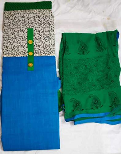 green combination dress material 