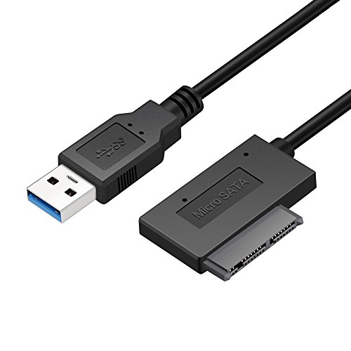 EYOOLD USB 2.0 to 7+6 13Pin Slimline SATA Laptop CD/DVD ROM Optical Drive Adapter Cable (USB 3.0 to SATA 7+9pin, Black)