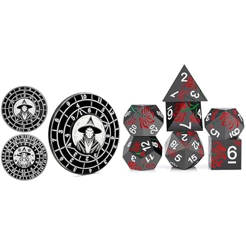 PJOY 7 in 1 Spinner Metal Dice and Flower Metal Dice Bundle Cover