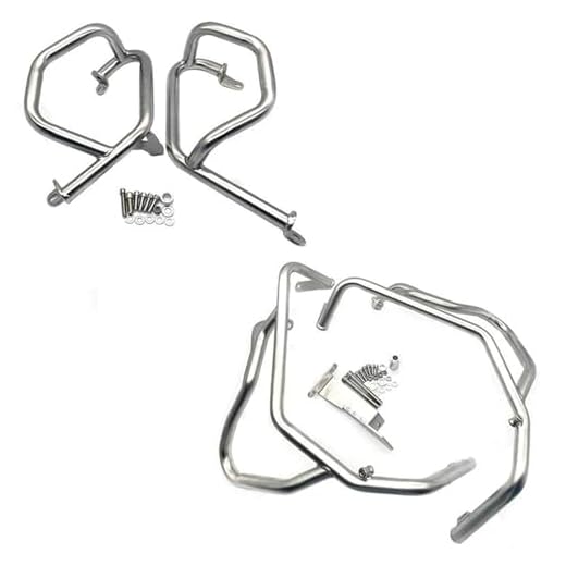 NMBZVE Protections de Barre de Protection Tampon De Pare-Choc pour Moteur De Moto en Acier Inoxydable 304, Protecteur De Barre De Protection pour F750GS F850GS 2018 – 2023(Silver-1 Set)