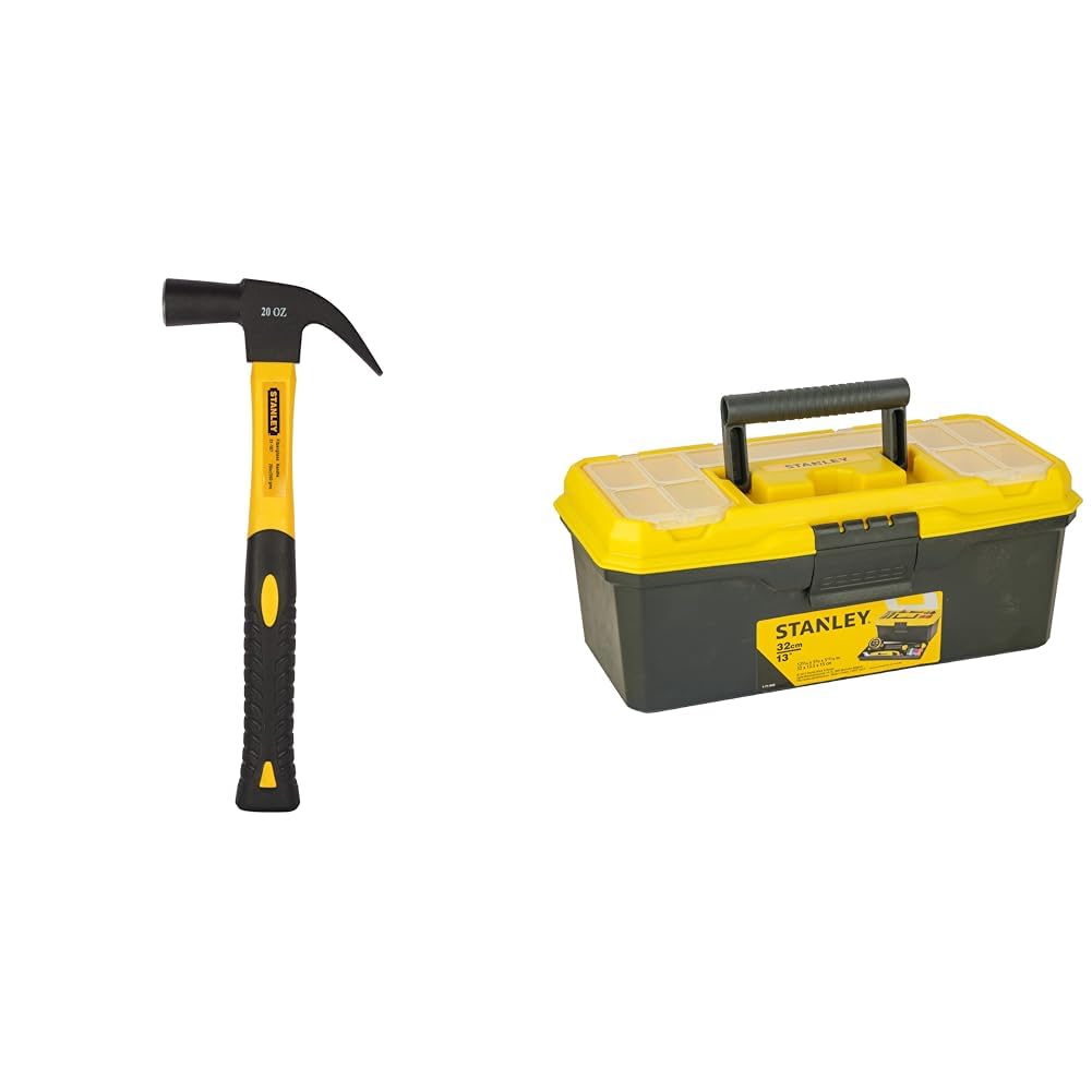 STANLEY 51-187 Fibreglass Nail Hammer 560gms (Yellow & Black