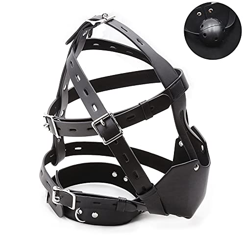 Mordaza bucal, mordaza de bola extrema, mordaza de bola dura, mordaza de juegos sexuales fetichistas, arnés de de juguete sexual SM, arnés de cuero para