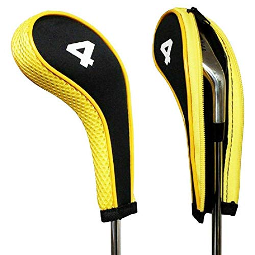 DBYAN 12pcs/Set Number Print Golf Hybrid Club Iron Head Covers with Zipper Long Neck Wedge Headcovers Set for All Irons Titleist, Callaway, Ping, Taylormade, Cobra, Nike