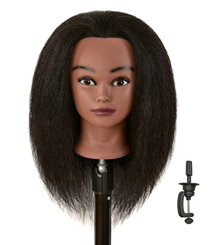 futai real 100 human hair mannequin head with table clamp stand for hairdresser practice braiding styling manikin cosmetology makeup manican doll training head coloring curling cutting updos display