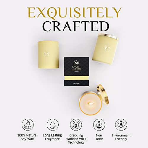 Arabian Jasmine Scented Candle, All Natural Pure Soy Candle, Elegant And Relaxing Aromatherapy Candle, Candle Gift For Home Decor, Lasts Up To 80-85 Hours, 15 Oz - Myrrhusa #TOP2