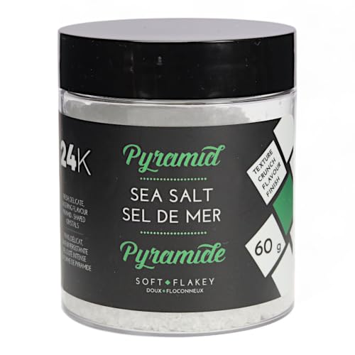 Flocons de sel marin 60g par 24K, cristaux pyramidaux, sel de finition naturel