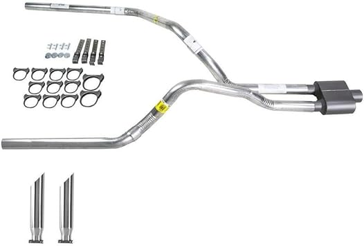 Truck Exhaust Kits - DIY dual exhaust system 2.5 pipe 1 chamber muffler SC Tip