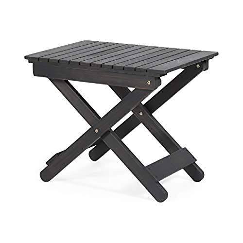 Christopher Knight Home Cornelia Outdoor Folding Side Table, Dark Gray #TOP14