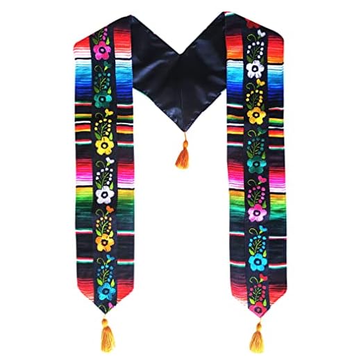 Yani's Gifts Mexican Graduation Sash, Mexican Sarape Graduation Sash, Hispanic Stole Graduation Serape Scarf (Style 1)
