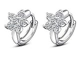 wiftly Creole Mujer maedchen 925 plata de ley inoxidable ohtstecker con copo de nieve copo circonitas glittern Spike