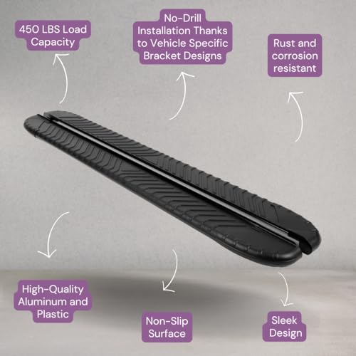Estribos aluminio negro para Ford Explorer 2020-2024 miniatura 2