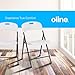 Oline Folding Chair, Indoor Outdoor Plastic Commercial Stackable Foldable Guest Chairs for Events Office Wedding Party Picnic Kitchen Dining, 350lb Capacity (White, 2 Pack)