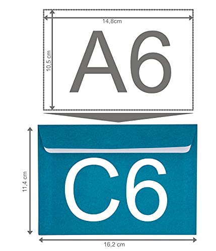 500x Briefumschlag Petrol DIN C6 Fensterlos