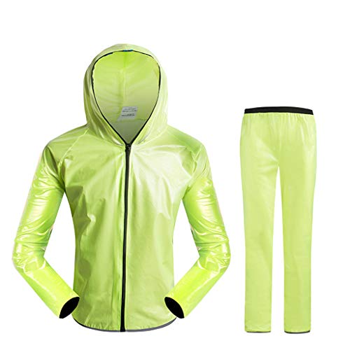 Uomo Tute Parka Impermeabile Manica Lunga con Cappuccio I Pantaloni Set Jogger Tuta Sportiva Suit Vestiti Sportswears Felpe Maglione Giacca Camicetta Autunno Inverno YanHoo Verde L