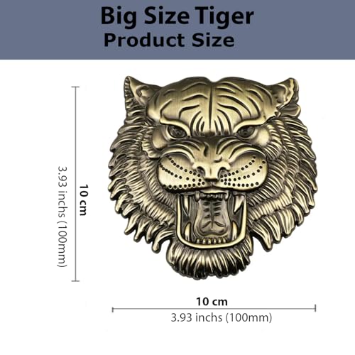 Image of Tiger 3D Metal Emblem for Cars & Bikes, Bronze, Big 10 x 10 cm